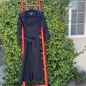 Peterman Company black A line belted dress